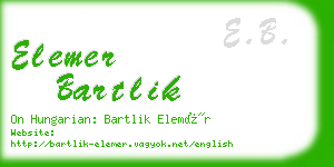 elemer bartlik business card